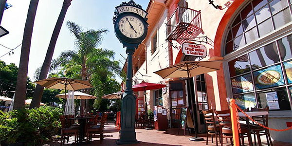 Only in Santa Barbara storefront on State Street Promenade showcasing exclusive Santa Barbara souvenirs and gifts